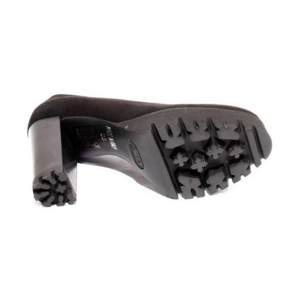 Italian Black Suede / Leather Platform Heel Shoes Pumps - Picture 8 of 8